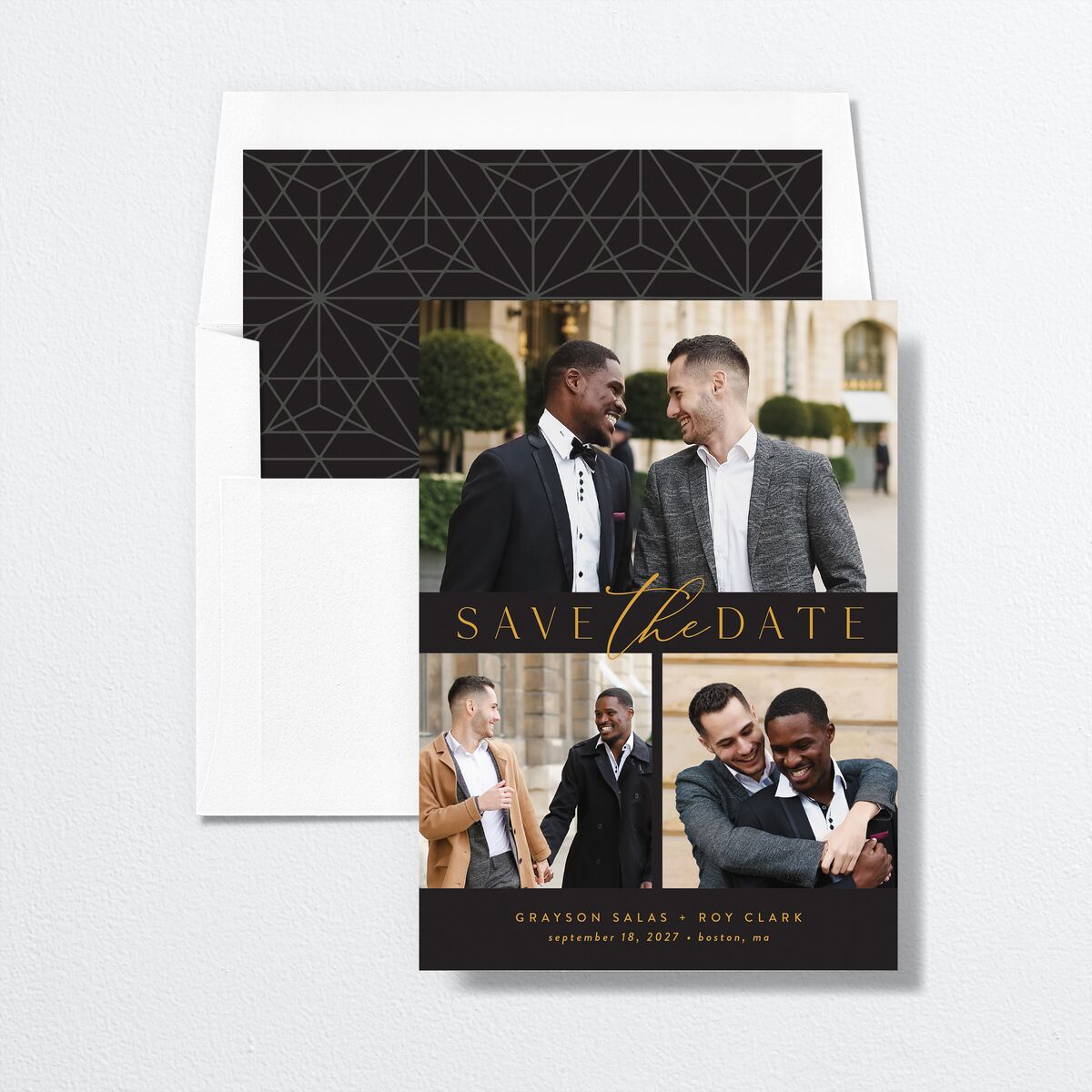 Elegant Grid Envelope Liners Standard Licorice