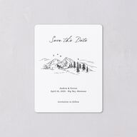 Elegant Mountain Monogram Save The Date Magnets Pure White Magnet Paper