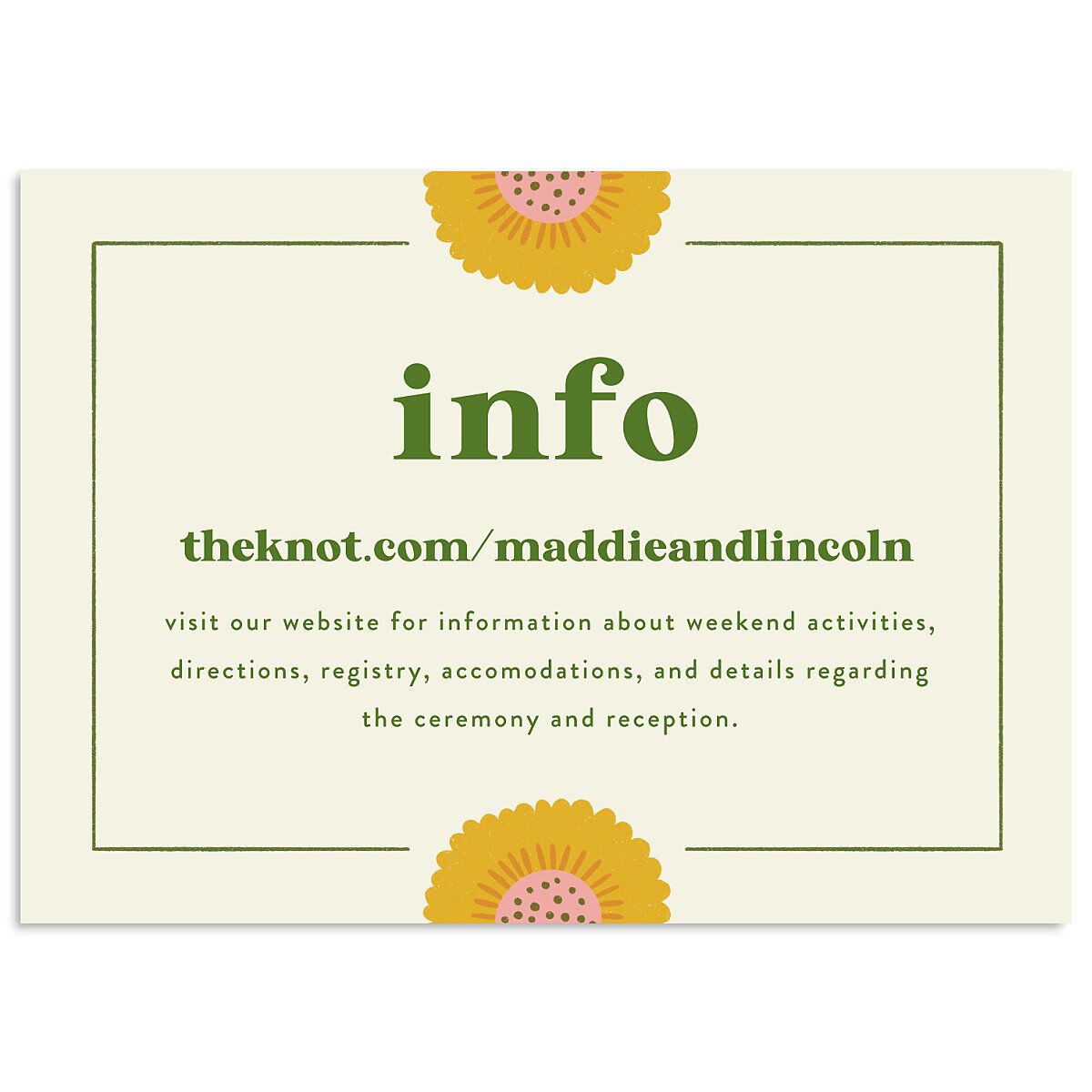 Retro Bloom Wedding Enclosure Cards