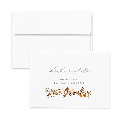 Simple Vine Response Card Envelopes White Moody Blue Return Address Signature Standard