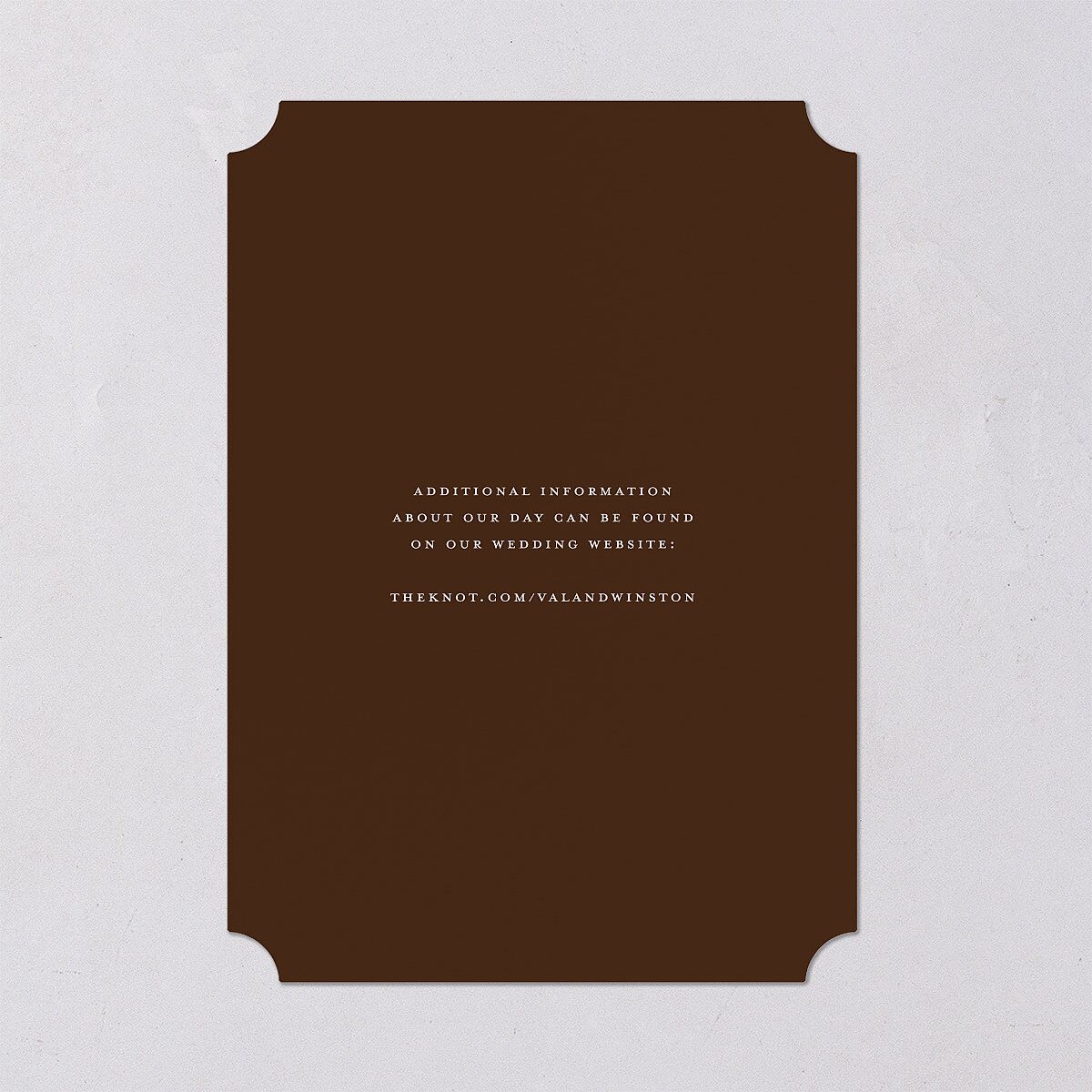 Elegant Eclectic Wedding Invitations Walnut Signature Blank No Ticket