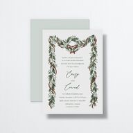Festive Garland Wedding Invitations Hunter Green Signature No