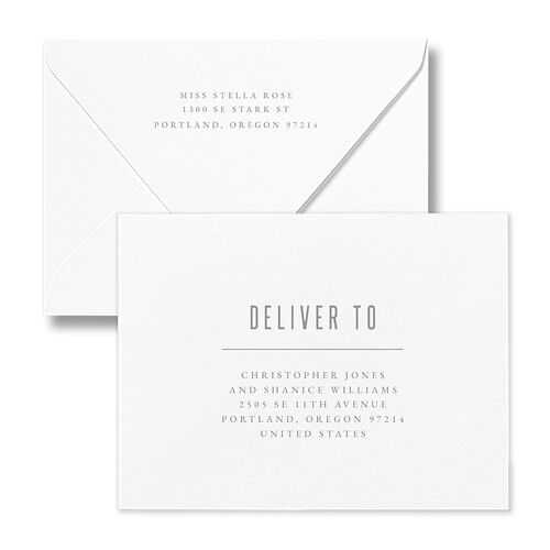 Painted Mountains Thank You Card Euro Envelopes White Moody Blue Both Recipient and Return Addresses Luxe Signature