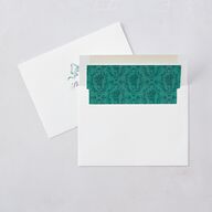 Rose Garden Crest Save the Date Cards by Bridgerton Gold Dark Emerald Signature smooth Blank No Standard