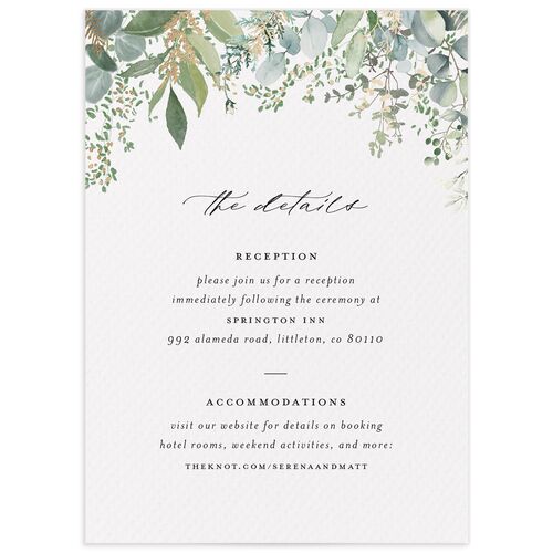 Shining Greenery Wedding Enclosure Cards - 