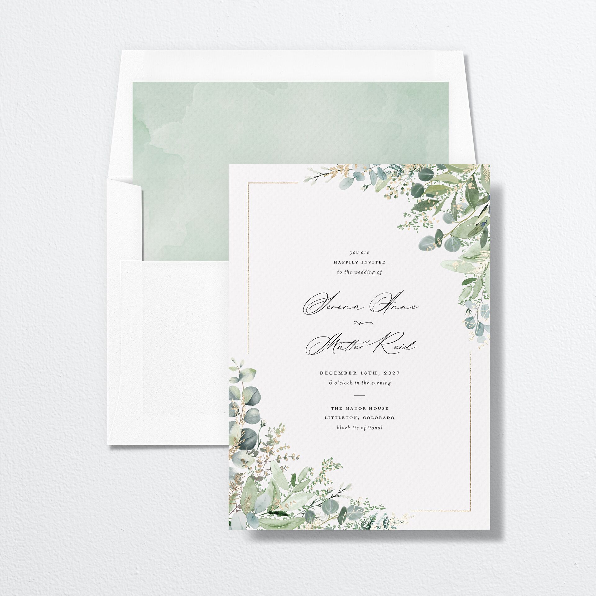 Shining Greenery Envelope Liners — view 3