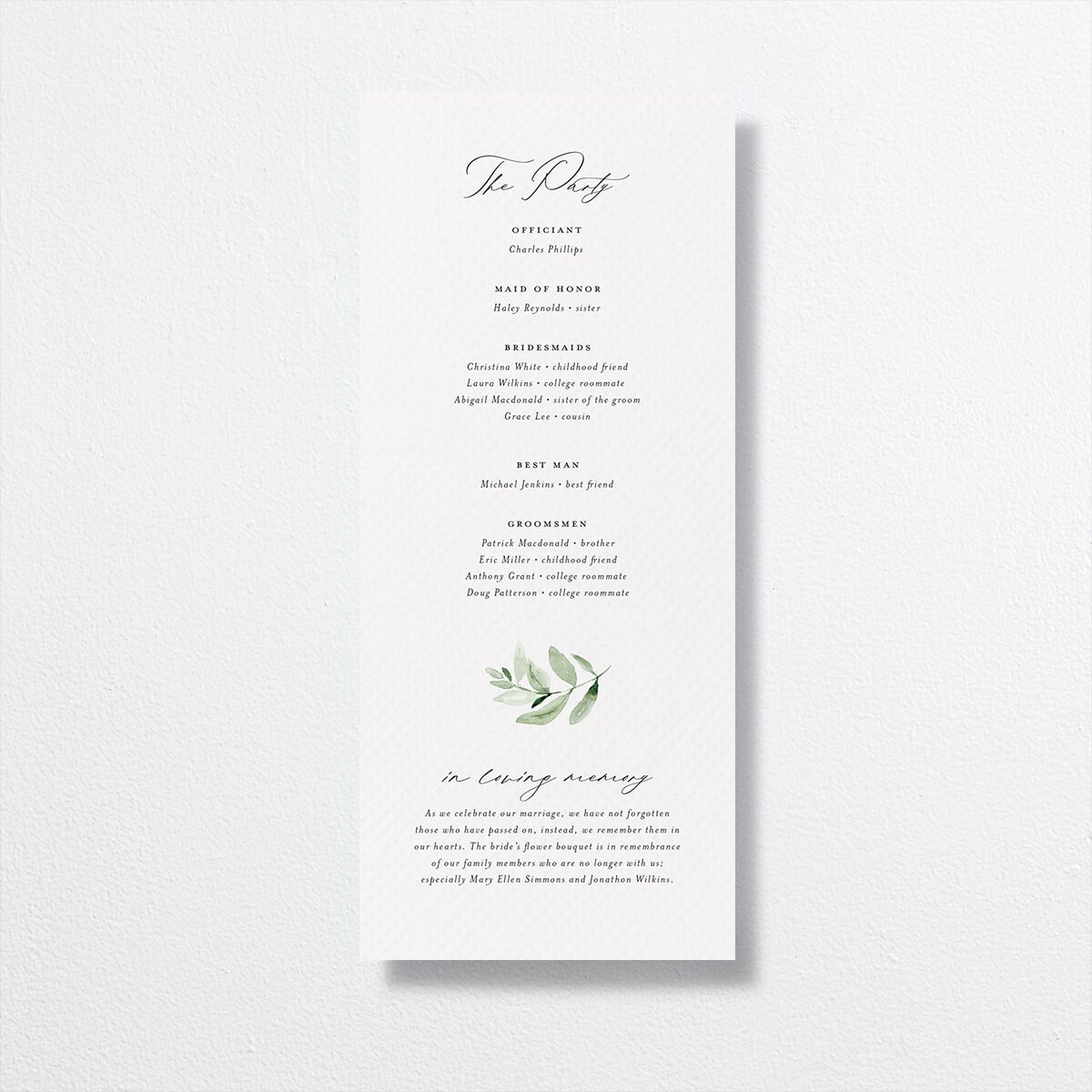 Shining Greenery Wedding Programs Gold Off-White Signature