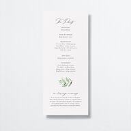 Shining Greenery Wedding Programs Gold Off-White Signature
