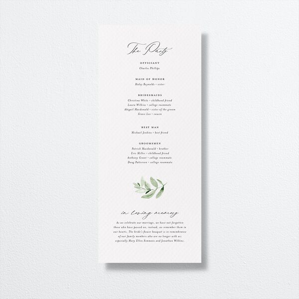 Shining Greenery Wedding Programs Gold Off-White Signature