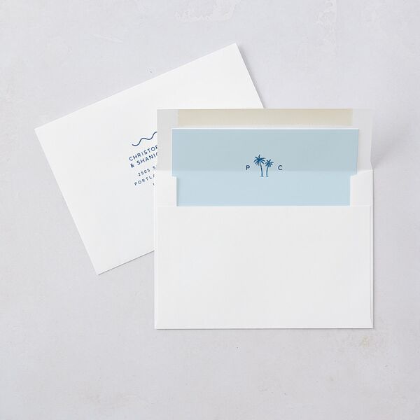 Cabana Stripes Save the Date Cards Lemon Signature smooth Blank Standard