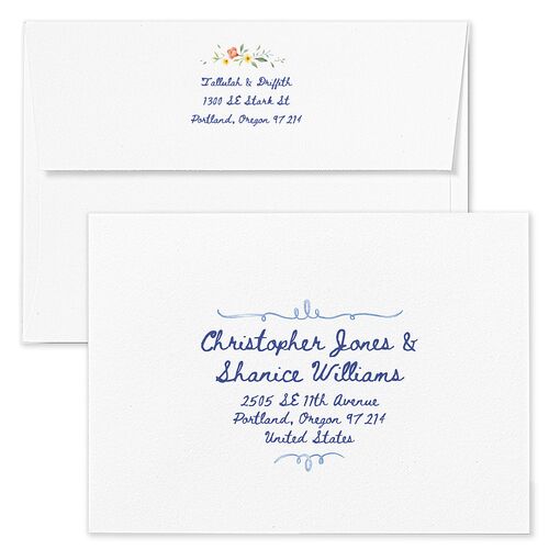 Countryside Crest Save The Date Card Envelopes Kraft Royal Blue Return Address Signature Standard