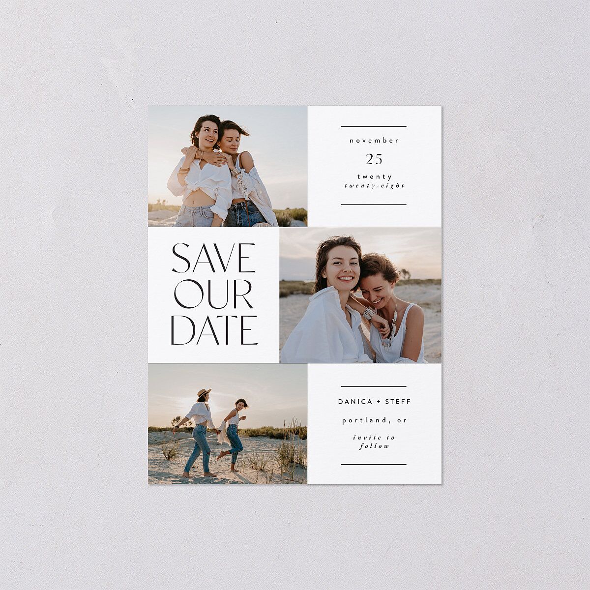 Windows Save the Date Petite Cards Pure White Signature smooth Blank No Standard