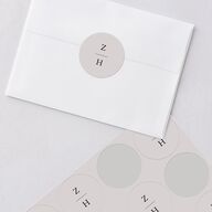 Peacock Nouveau Wedding Stickers Linen