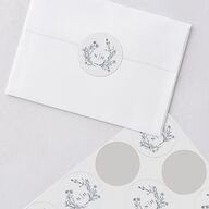Natural Monogram Wedding Stickers Midnight Navy