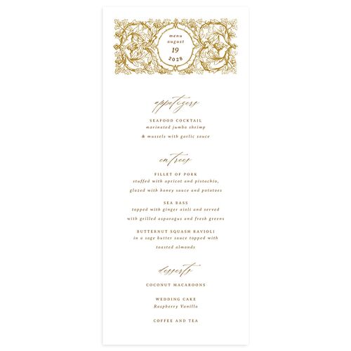 Vintage Toile Menus Saddle Signature