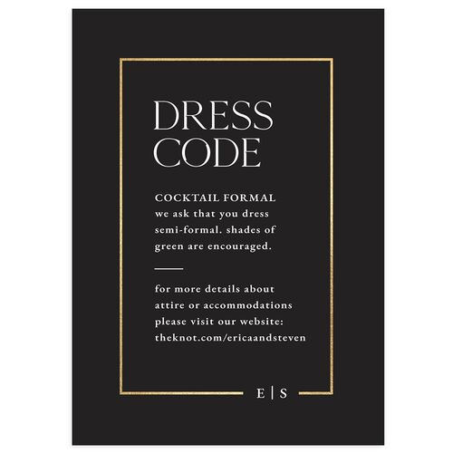 Minimalist Photo Frame Foil Wedding Attire Cards Gold Charcoal Signature Standard