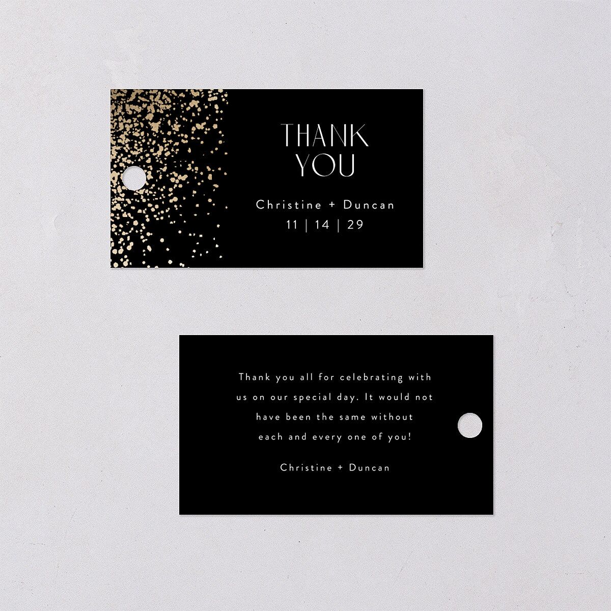 Shimmering Frame Favor Gift Tags Gold Licorice Signature