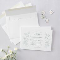 Floral Adornment Wedding Invitations Eucalyptus Signature Blank No Standard