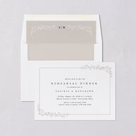 Dainty Frame Rehearsal Dinner Invitations Pure White Signature Blank