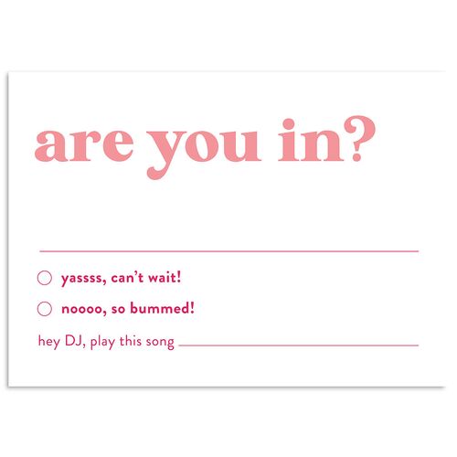 Vibrant Bold Wedding Response Cards Hot Pink Signature Standard