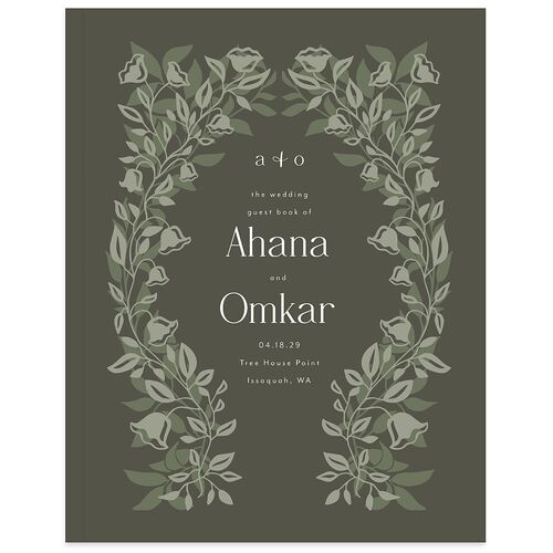 Rustic Nouveau Guest Books Hunter Green