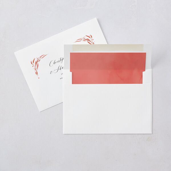 Romantic Phoenix Save the Date Cards Crimson Signature smooth Blank No