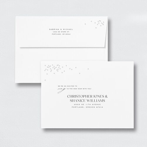 Confetti Glam Wedding Invitation Envelopes White Standard Pure White Recipient Address Signature