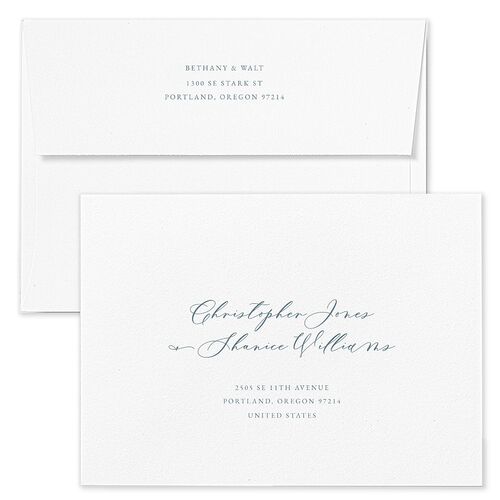 Vintage Lavender Wedding Invitation Envelopes Kraft Regency Blue Return Address Standard Signature