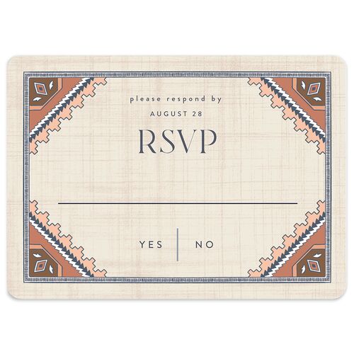 Western Tapestry Wedding Response Cards Linen Signature Rounded