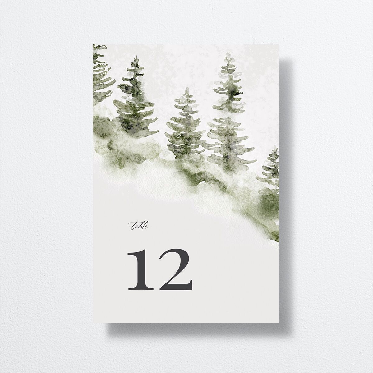 Snowy Mountainside Table Numbers front