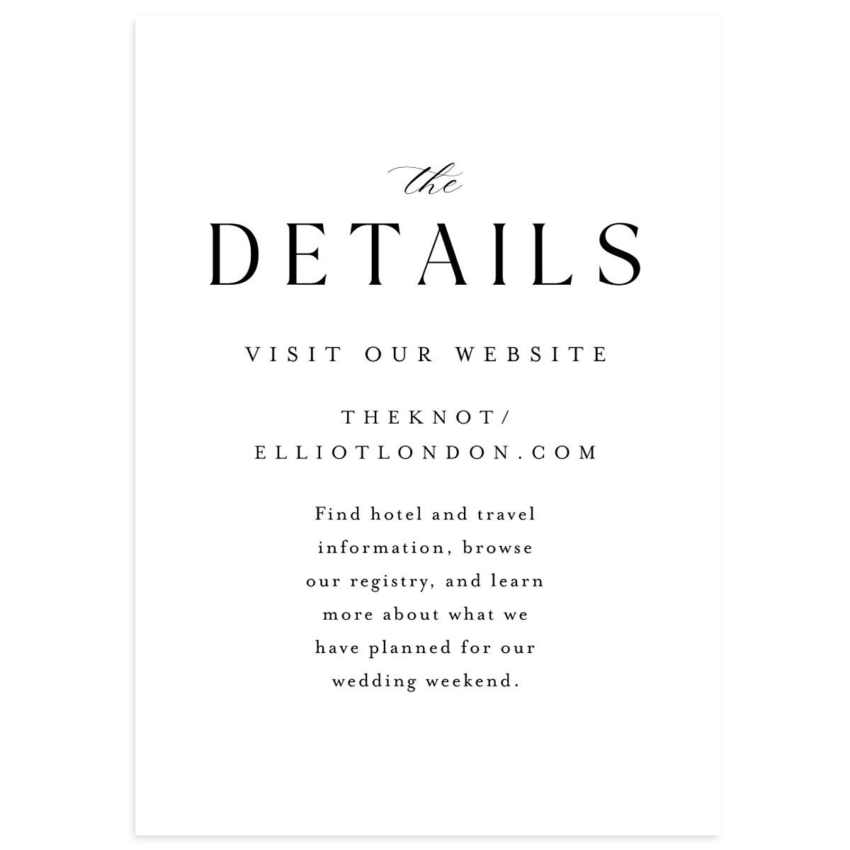 Timeless Typography Wedding Enclosure Cards
