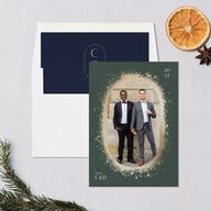 Ring in the New Year Holiday Cards Gold Dark Emerald Signature Blank Standard Portrait