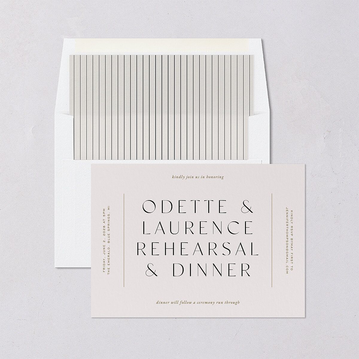 Surround Rehearsal Dinner Invitations Mist Signature Blank