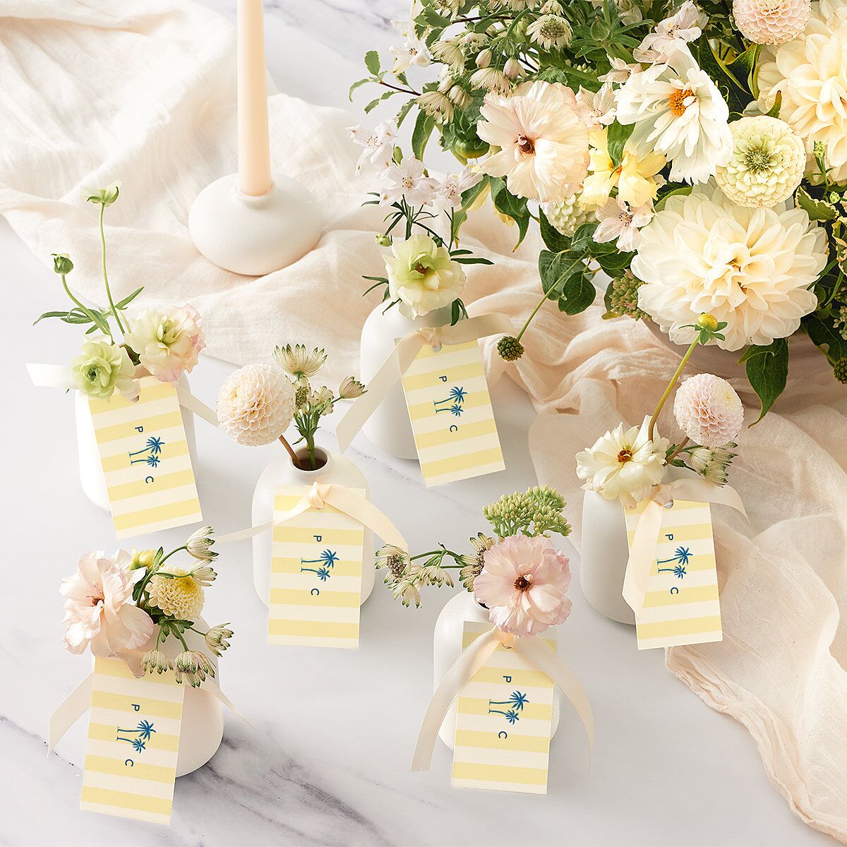 Cabana Stripes Favor Gift Tags Lemon Signature