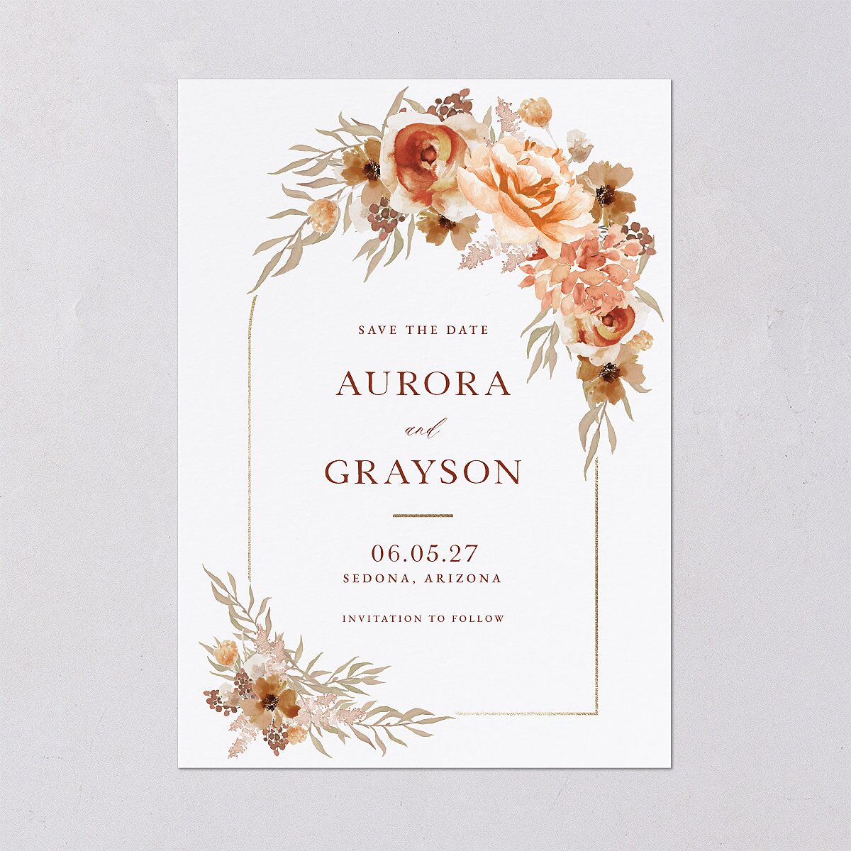 Bohemian Arch Foil Save The Date Cards — view 2