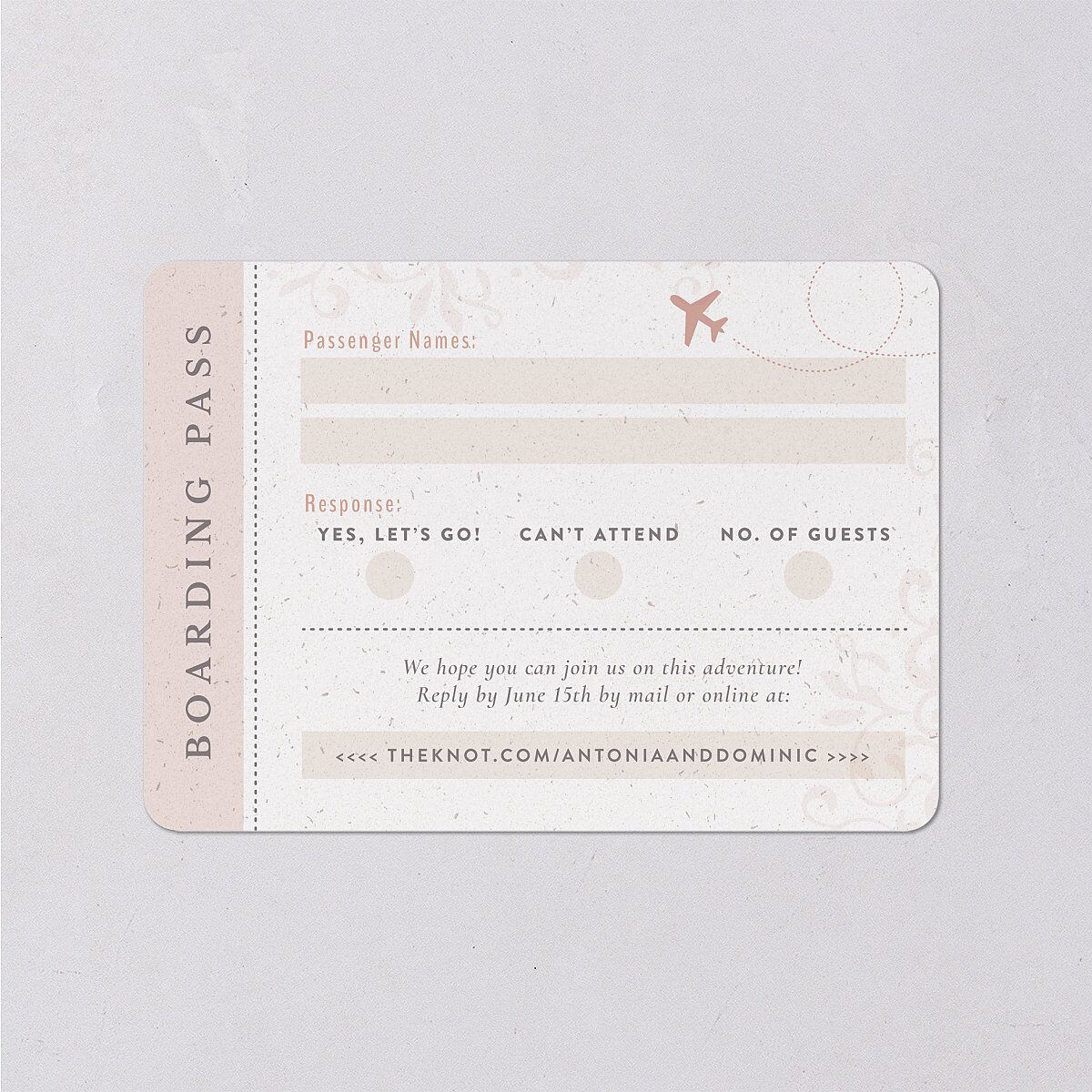 Timeless Passport Wedding Response Cards — view 1