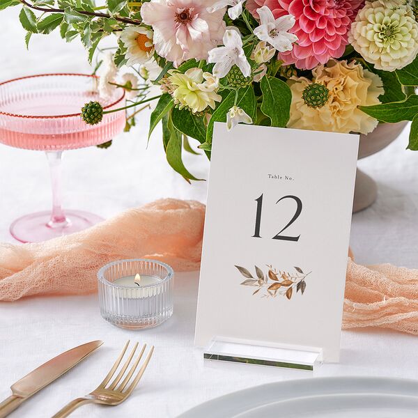 Leafy Rustic Monogram Table Numbers Cotton Signature
