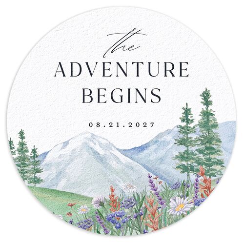 Mountain Wildflowers Coasters Dusty Blue Cardboard Circle