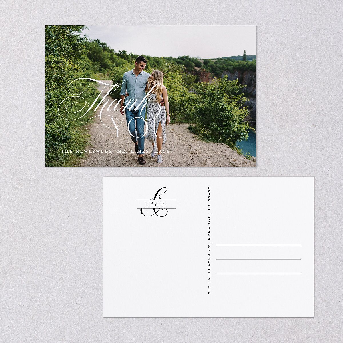 Opposites Attract Thank You Postcards — view 1