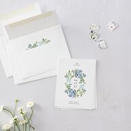 Minimal Floral Save the Date Petite Cards Ocean Signature smooth Blank No Standard