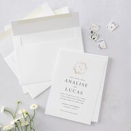 Monogram Leaves Wedding Invitations Gold Charcoal Signature Blank No
