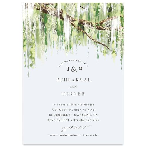 Southern Spanish Moss Rehearsal Dinner Invitations Ocean Signature Blank Standard