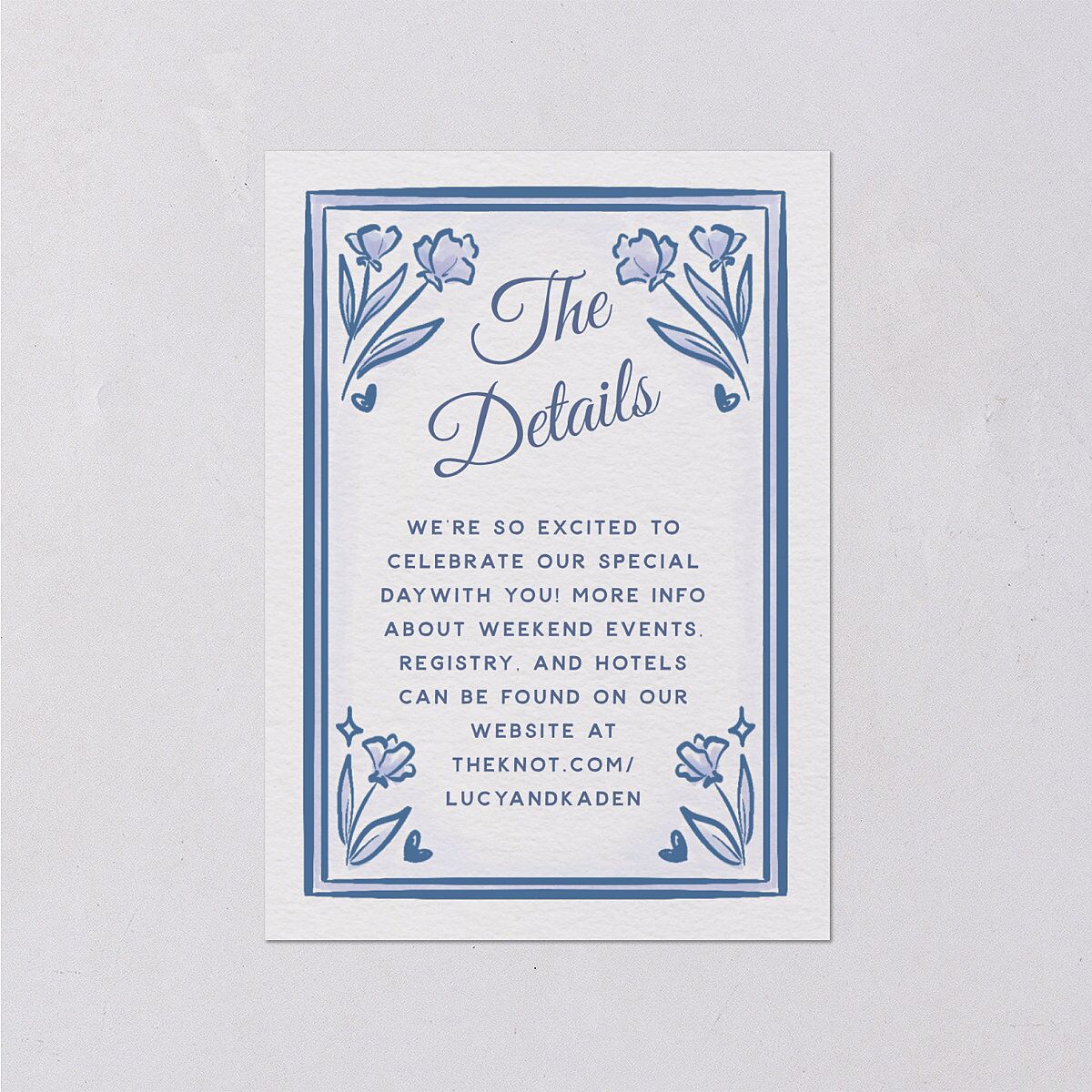 Vintage Heart Locket Wedding Event Detail Cards Ocean Signature Standard