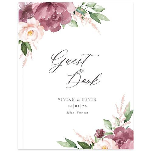 Beloved Floral Wedding Guest Book Mauve