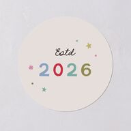 Very Merriest Retro Christmas Holiday Stickers Linen Circle