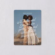 Retro Typography Photo Save The Date Magnets Sapphire Magnet Paper