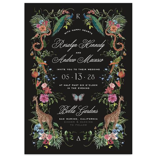 Wild About You Wedding Invitations Charcoal Signature Blank No Standard