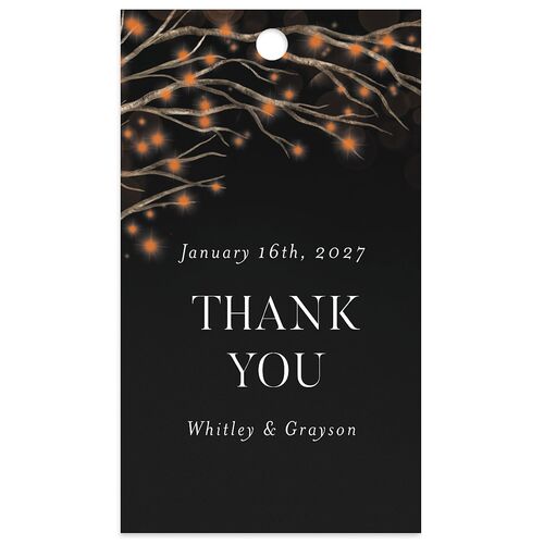 Snowflake Branches Favor Gift Tags Midnight Pearlescent