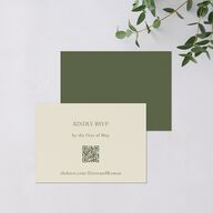 Vintage Botanical Sketch QR Code RSVP Cards Dark Camo Signature Standard