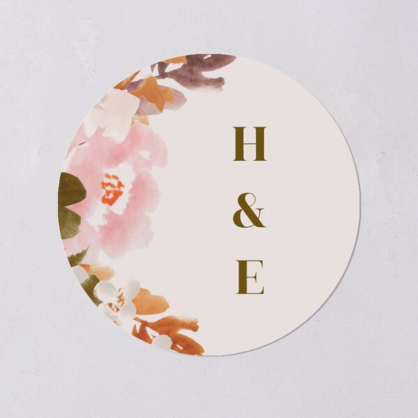 Fall Garland Wedding Stickers Peony Circle